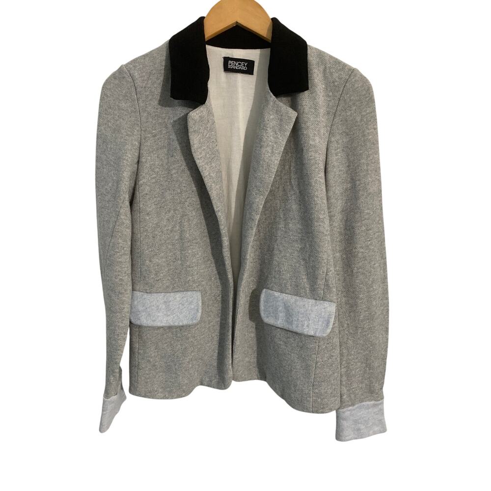 Pencey Standard knit blazer jacket women’s size S gray cotton blend comfy career